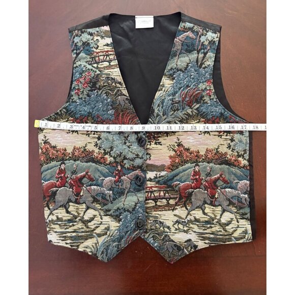 Vintage Clairbots Western Equestrian Tapestry Vest Size Men's Small UNISEX - Picture 8 of 13